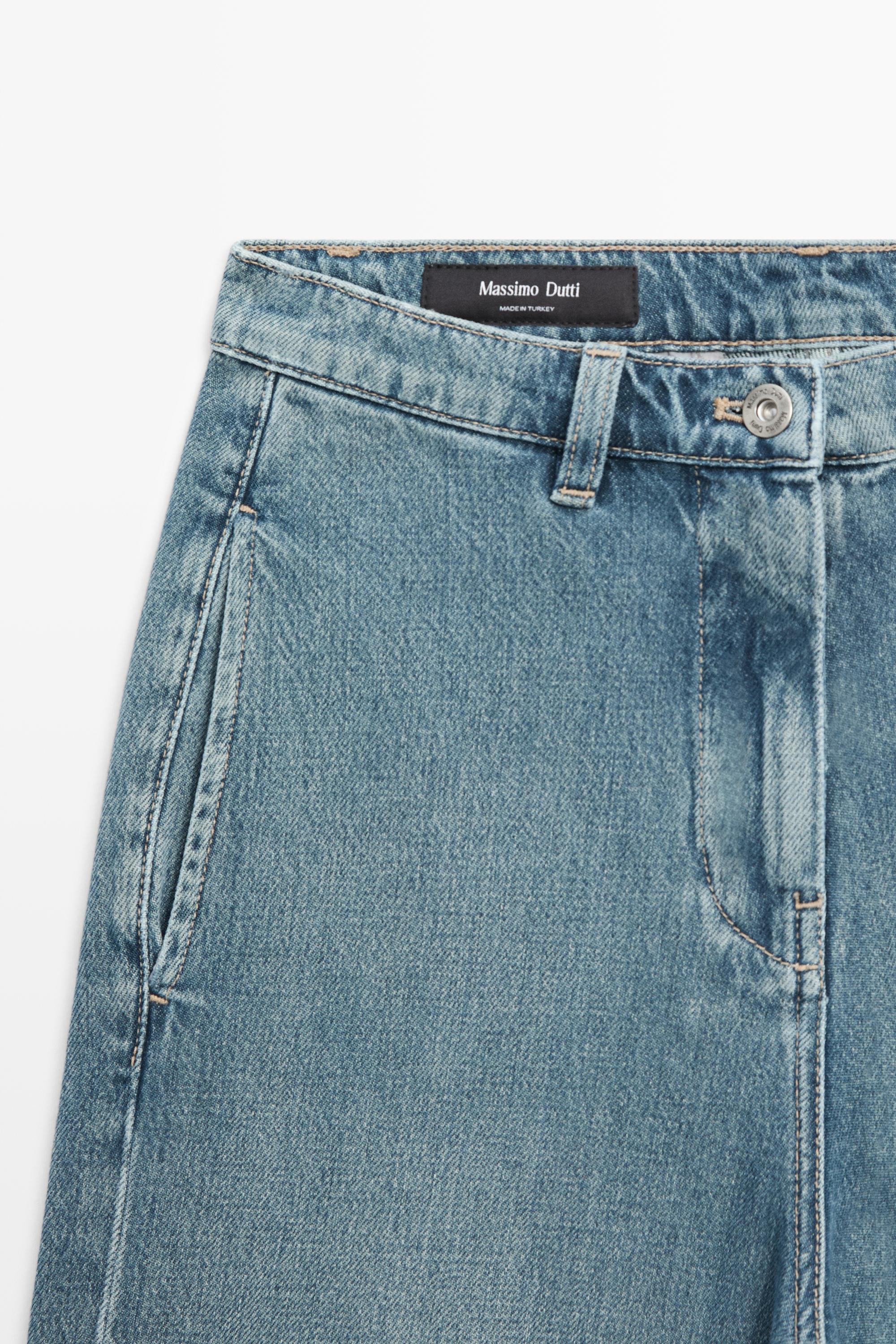 Long denim Bermuda shorts